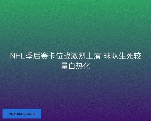 NHL季后赛卡位战激烈上演 球队生死较量白热化